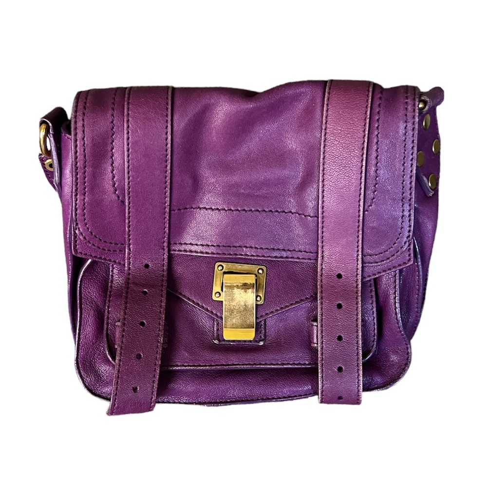 Proenza Schouler PS1 Mini Bag in Purple/ Eggplant Leather